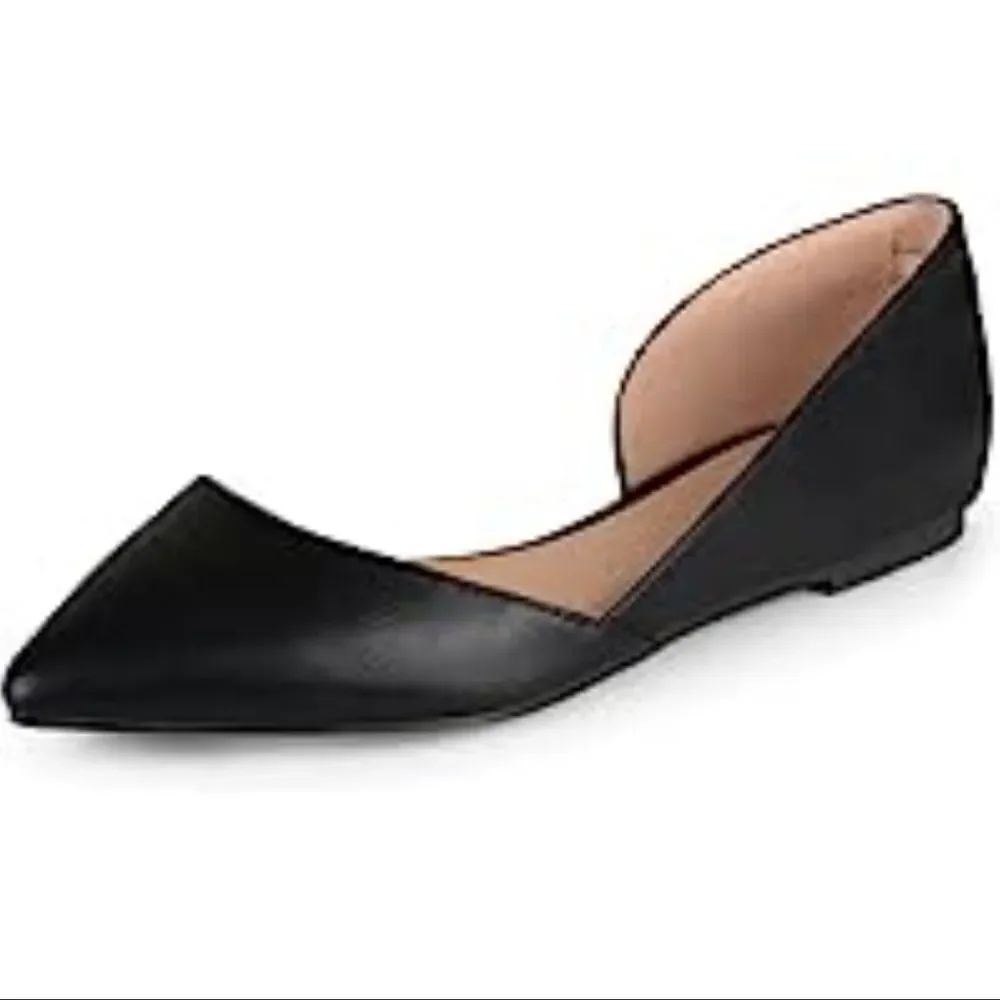A.NEW DAY D'ORSAY POINTED TOE SLIP-ON WOMEN"S FLAT SHOE